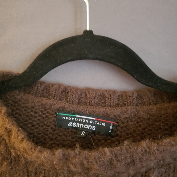 Simons brand mohair striped sweater. Neutrals. Like new, no pill balling. Warm. - Picture 2 of 6
